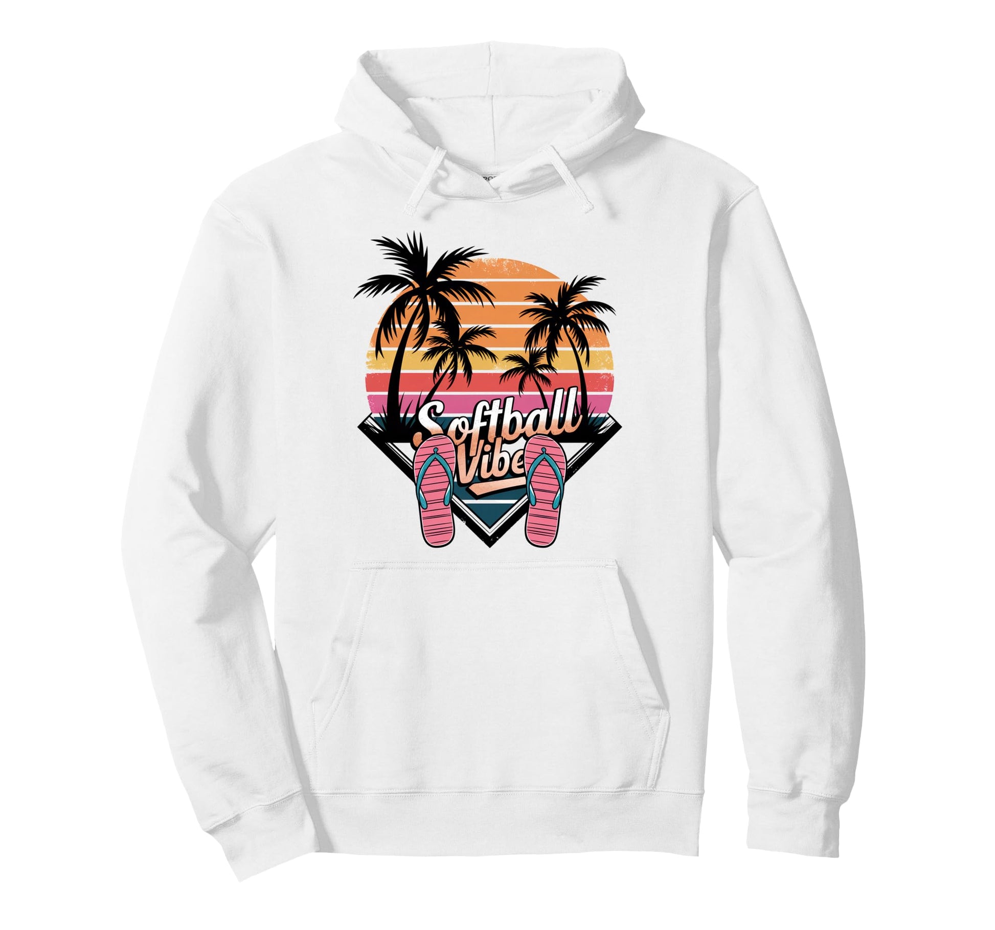Softball Vibes Groovy Game Day Hoodie - Fun Novelty Design Unisex - T-Shirt, Sweatshirt, Hoodie