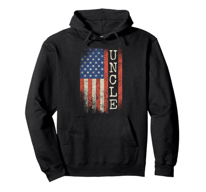 Uncle American Flag Patriotic Usa Hoodie - Novelty Apparel Men Women - T-Shirt, Sweatshirt, Hoodie