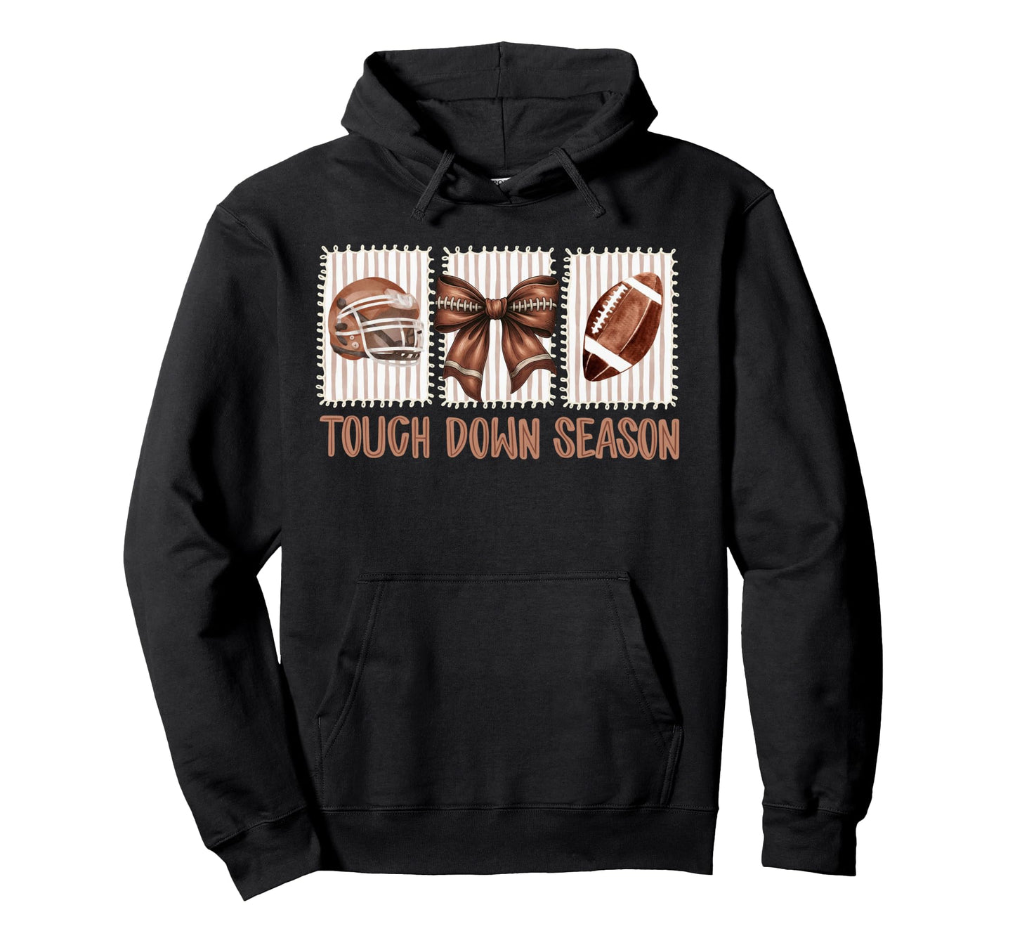Touchdown Season Preppy Football Game Day Hoodie - Novelty Apparel Unisex - T-Shirt, Sweatshirt, Hoodie
