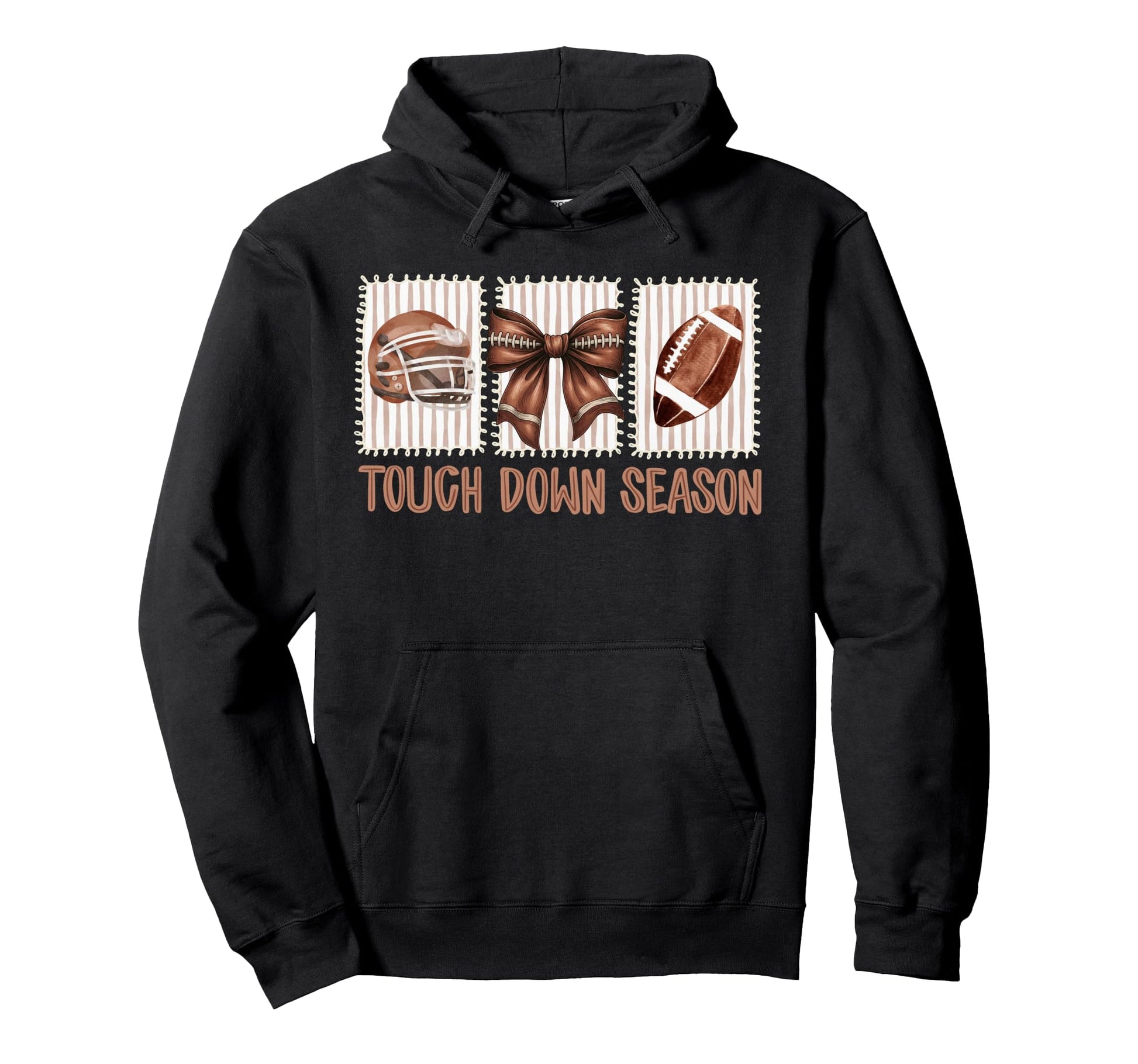 Touchdown Season Preppy Football Game Day Hoodie - Novelty Apparel Unisex - T-Shirt, Sweatshirt, Hoodie