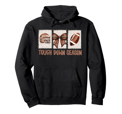 Touchdown Season Preppy Football Game Day Hoodie - Novelty Apparel Unisex - T-Shirt, Sweatshirt, Hoodie