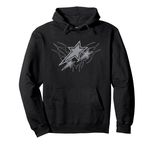 Y2K Stars 2000S Tattoo Grunge Hoodie - Minimalist Print Men Women - T-Shirt, Sweatshirt, Hoodie