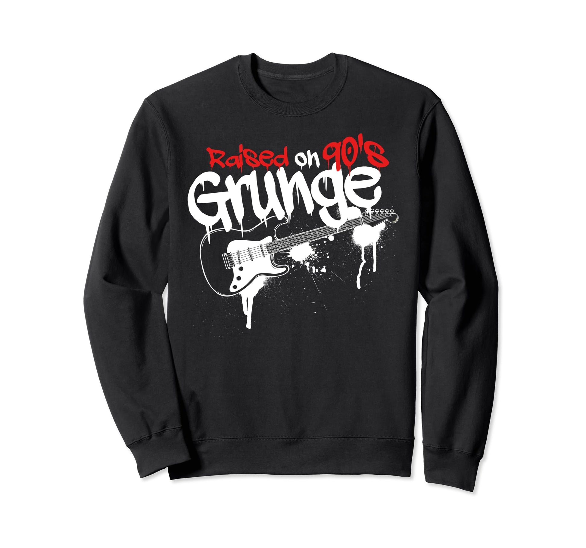 Raised 90S Grunge Rock Music Lover Sweatshirt - Trendy Graphic for Adults - T-Shirt, Sweatshirt, Hoodie