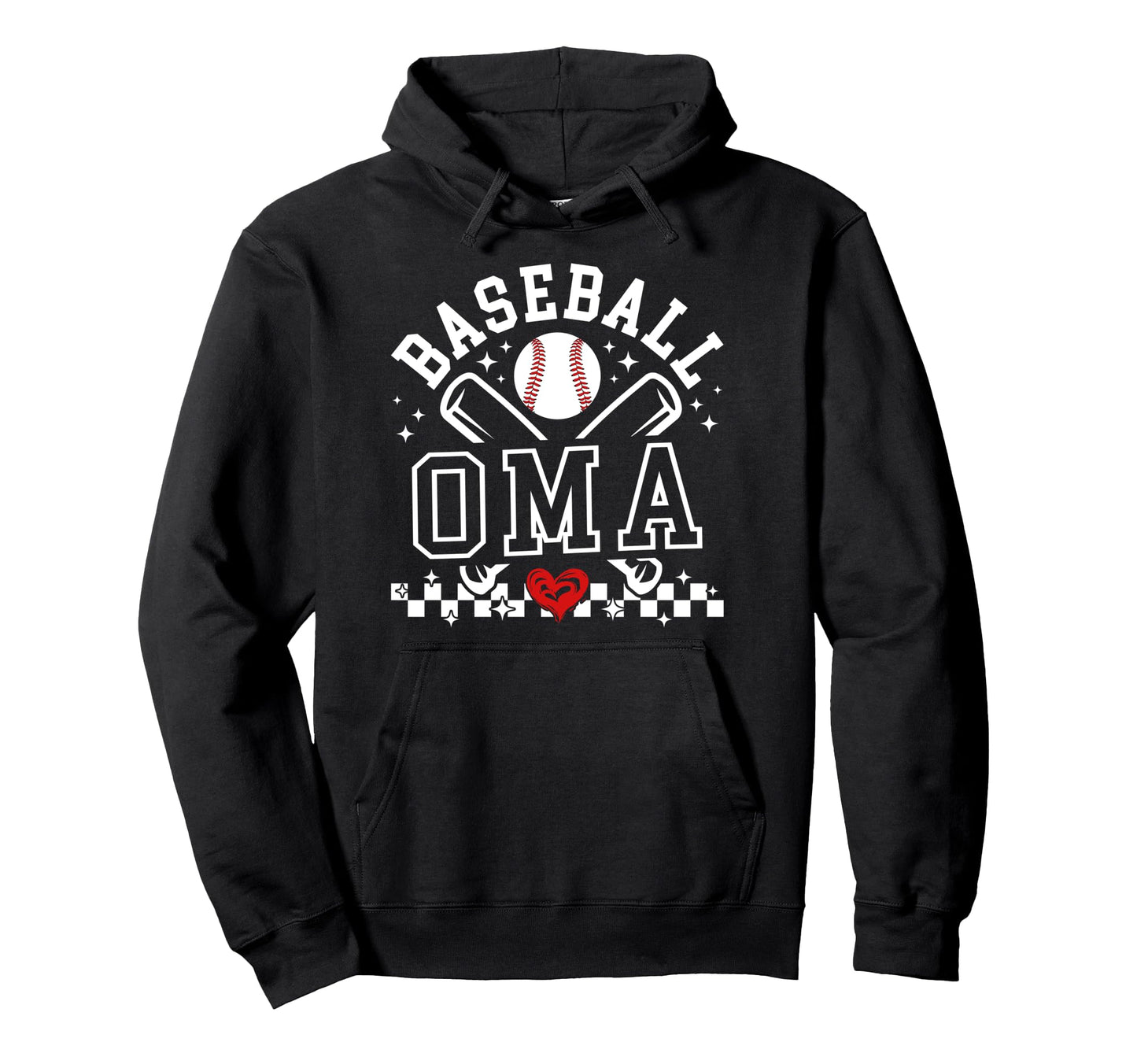 Baseball Oma Proud Oma Baseball Player Hoodie - Novelty Apparel for Adults - T-Shirt, Sweatshirt, Hoodie