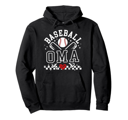 Baseball Oma Proud Oma Baseball Player Hoodie - Novelty Apparel for Adults - T-Shirt, Sweatshirt, Hoodie