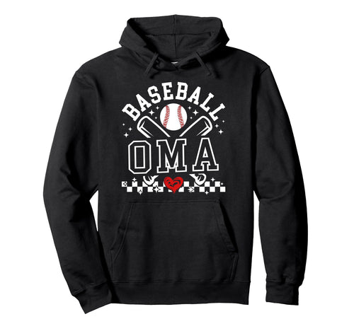 Baseball Oma Proud Oma Baseball Player Hoodie - Novelty Apparel for Adults - T-Shirt, Sweatshirt, Hoodie