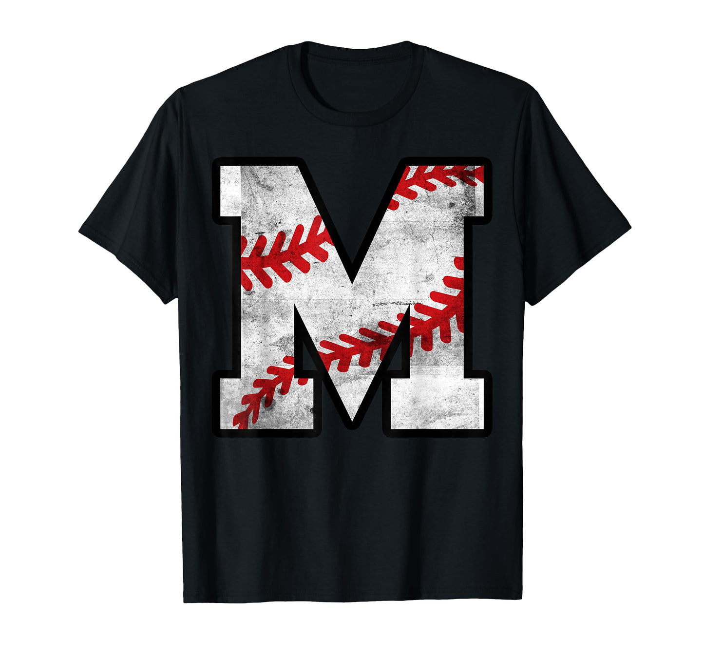 Distressed Baseball Letter M T-Shirt - Aesthetic Graphic Unisex - T-Shirt, Sweatshirt, Hoodie