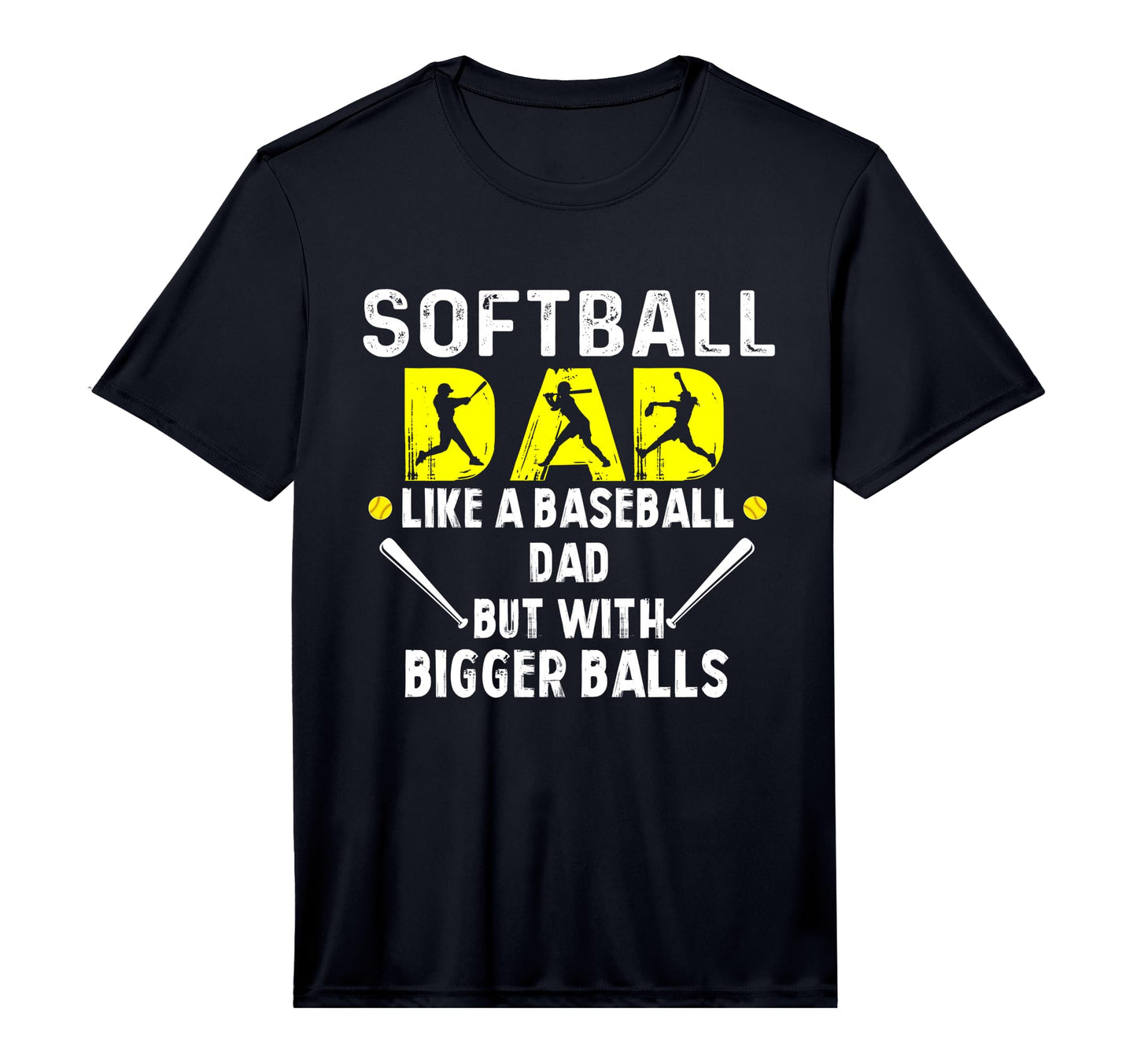 Mens Softball Dad Like Baseball Dad But T-Shirt - Custom Art Print Unisex - T-Shirt, Sweatshirt, Hoodie