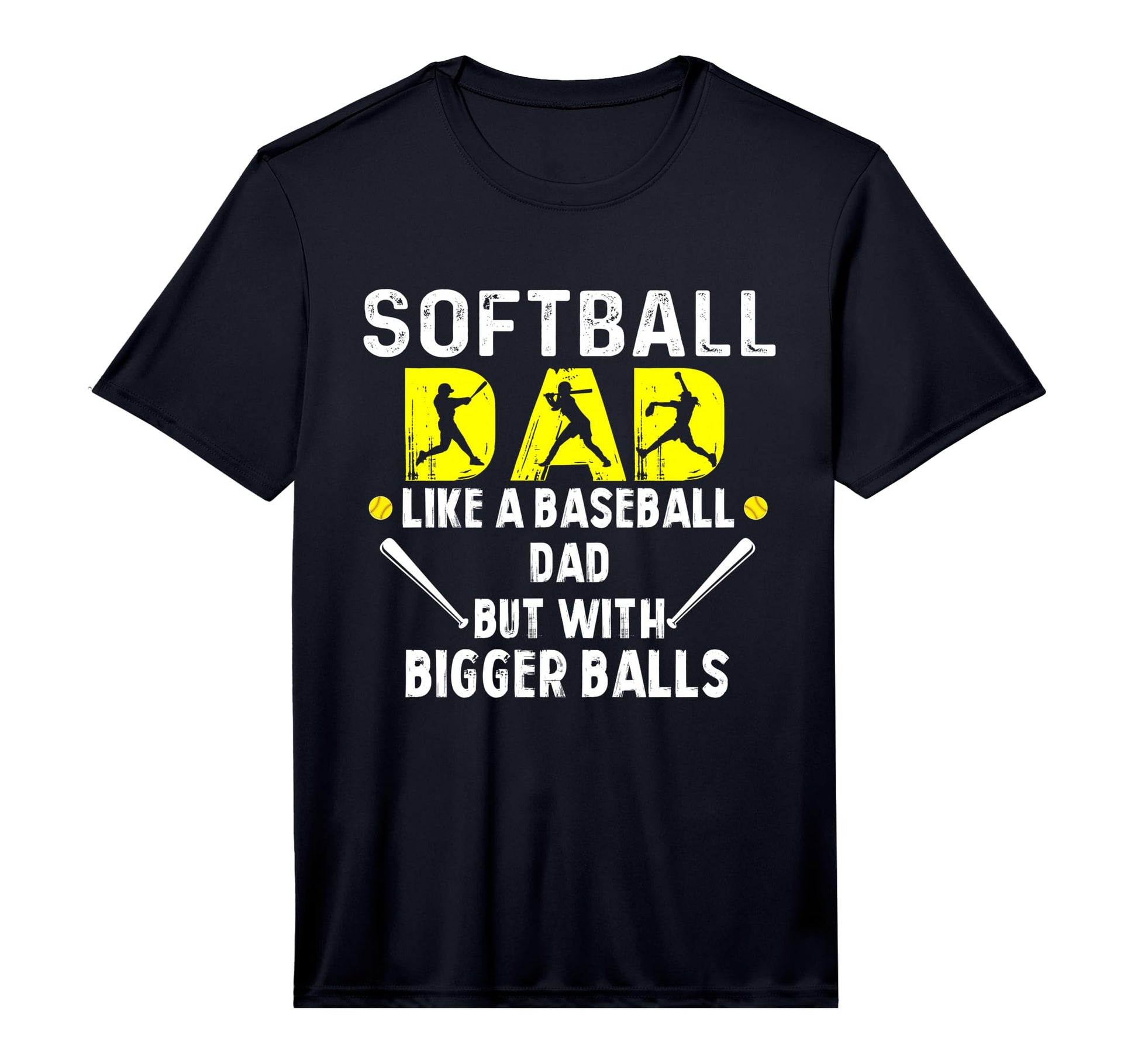 Mens Softball Dad Like Baseball Dad But T-Shirt - Custom Art Print Unisex - T-Shirt, Sweatshirt, Hoodie