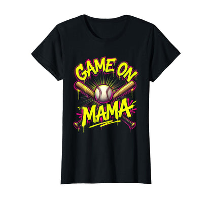 Game Mama Baseball Mom T-Shirt - Fun Novelty Design for Adults - T-Shirt, Sweatshirt, Hoodie