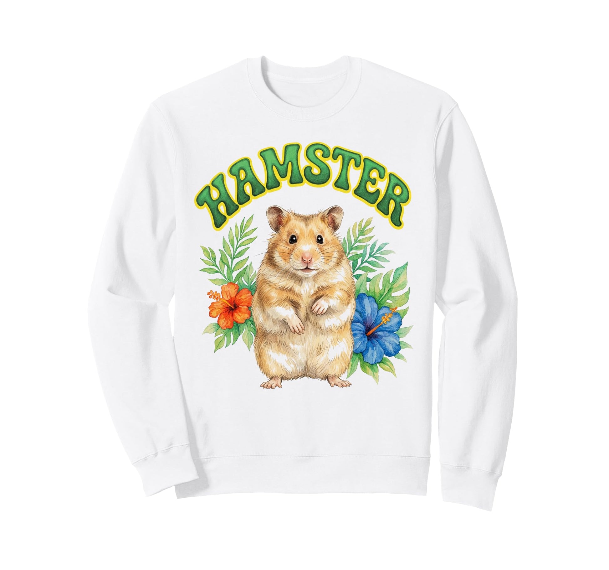 Hamster Groovy Floral Hamster Sweatshirt - Novelty Apparel for Adults - T-Shirt, Sweatshirt, Hoodie