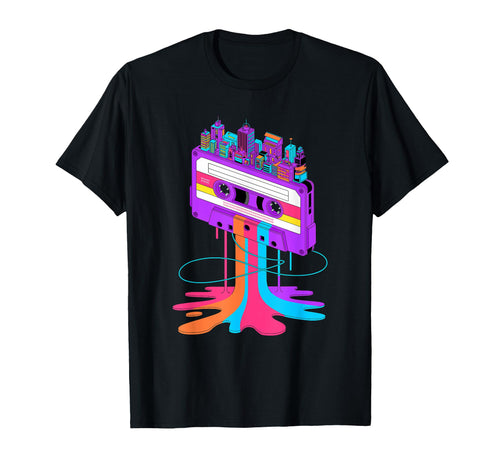 Dripping Paint Art Cassette Tape City T-Shirt - Minimalist Print Men Women - T-Shirt, Sweatshirt, Hoodie