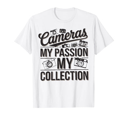 Camera Collector Cameraman Photography T-Shirt - Unique Graphic for Adults - T-Shirt, Sweatshirt, Hoodie