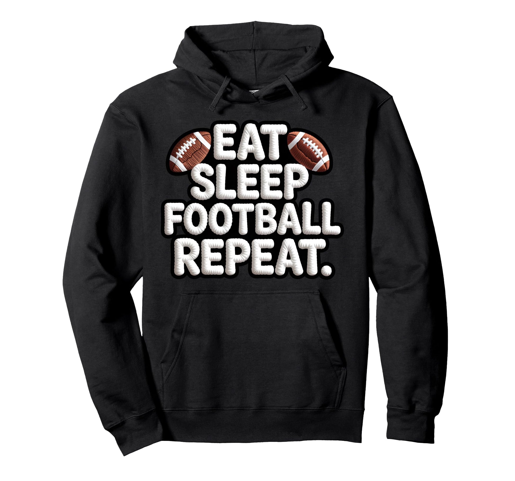 Eat Sleep Football Repeat Mom Sunday Game Hoodie - Custom Art Print Unisex - T-Shirt, Sweatshirt, Hoodie