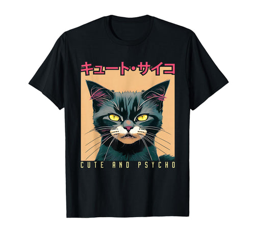 Japanese Anime Manga And Psycho Cat T-Shirt - Streetwear Style Men Women - T-Shirt, Sweatshirt, Hoodie