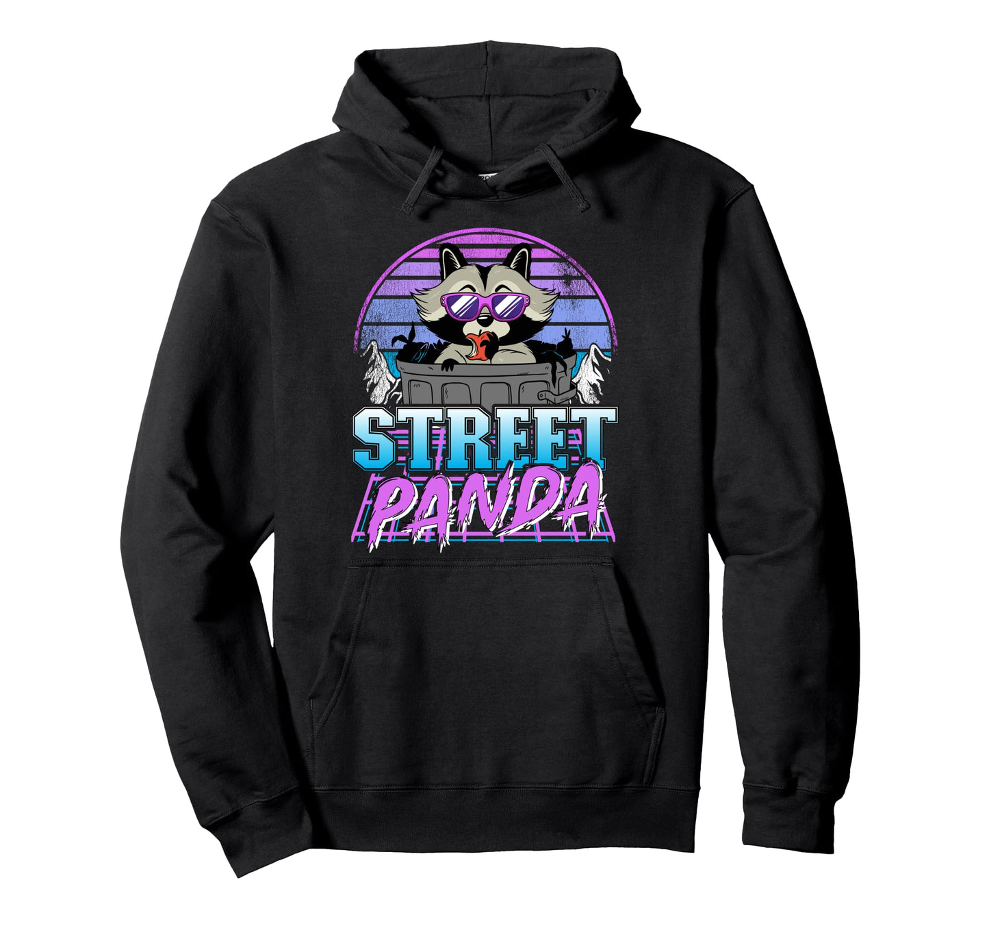 Street Panda Synthwave Retrowave Pastel Hoodie - Unique Graphic Unisex - T-Shirt, Sweatshirt, Hoodie