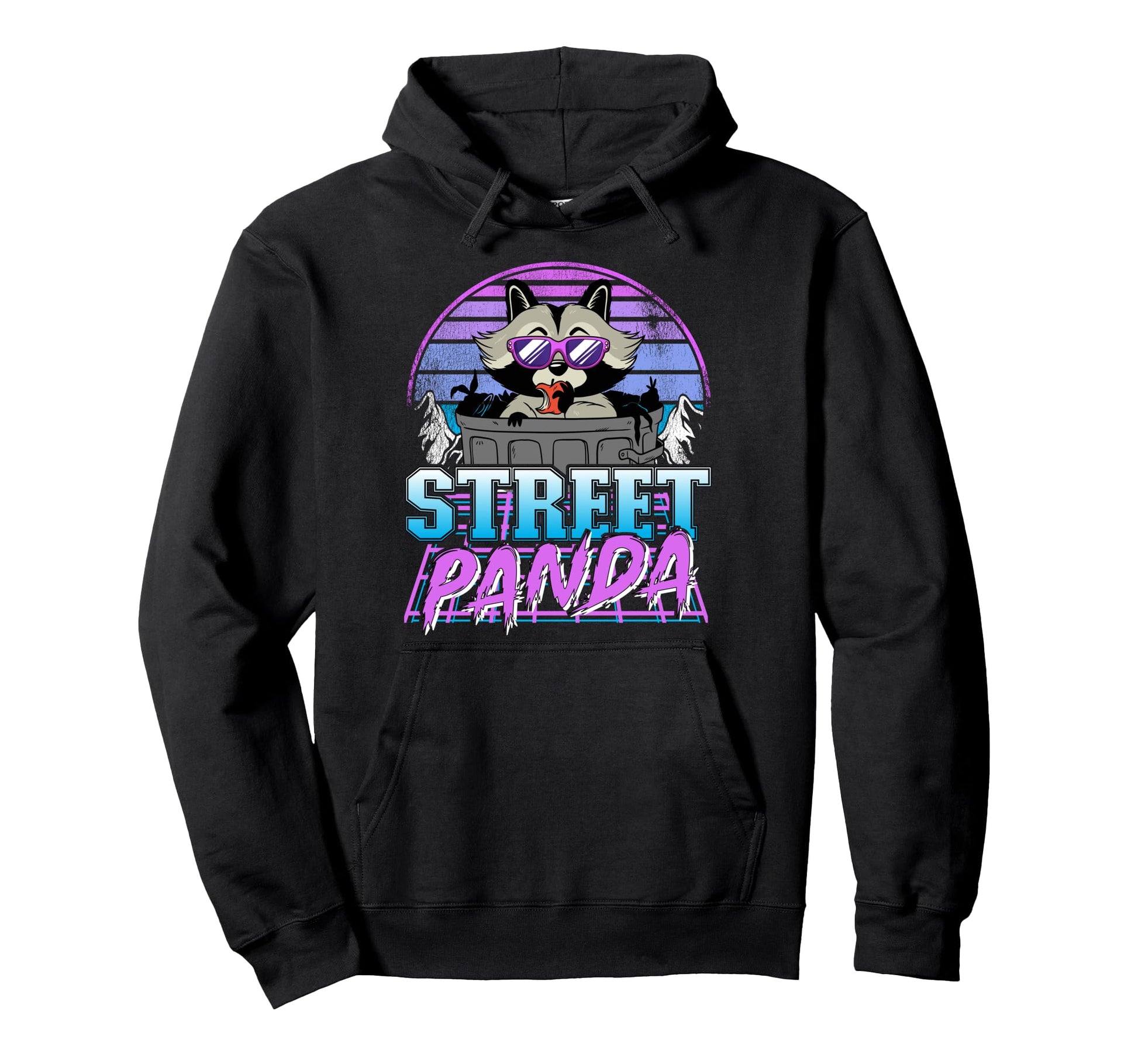 Street Panda Synthwave Retrowave Pastel Hoodie - Unique Graphic Unisex - T-Shirt, Sweatshirt, Hoodie