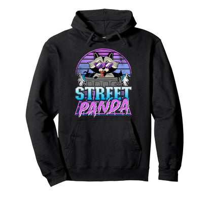 Street Panda Synthwave Retrowave Pastel Hoodie - Unique Graphic Unisex - T-Shirt, Sweatshirt, Hoodie
