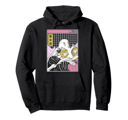 Surfing Ghost Banana Milk Cartons Japan Hoodie - Trendy Graphic for Adults - T-Shirt, Sweatshirt, Hoodie