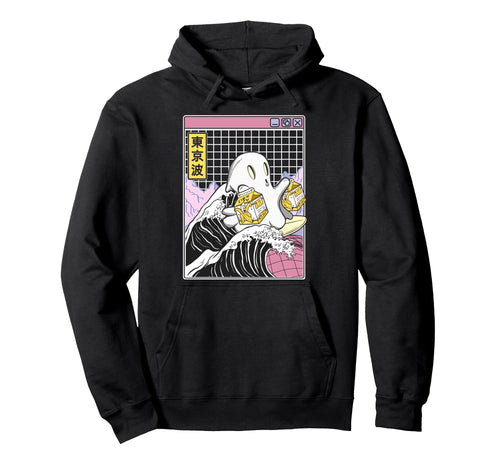 Surfing Ghost Banana Milk Cartons Japan Hoodie - Trendy Graphic for Adults - T-Shirt, Sweatshirt, Hoodie
