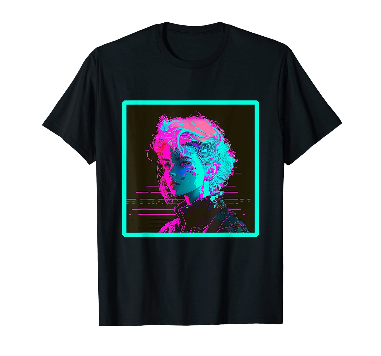Vaperwave Aesthetic Glitch Anime T-Shirt - Streetwear Style for Adults - T-Shirt, Sweatshirt, Hoodie