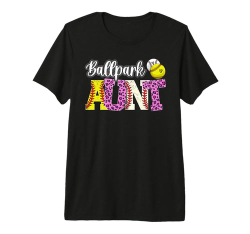 Ballpark Aunt Baseball Softball Aunt T-Shirt - Custom Art Print Unisex - T-Shirt, Sweatshirt, Hoodie