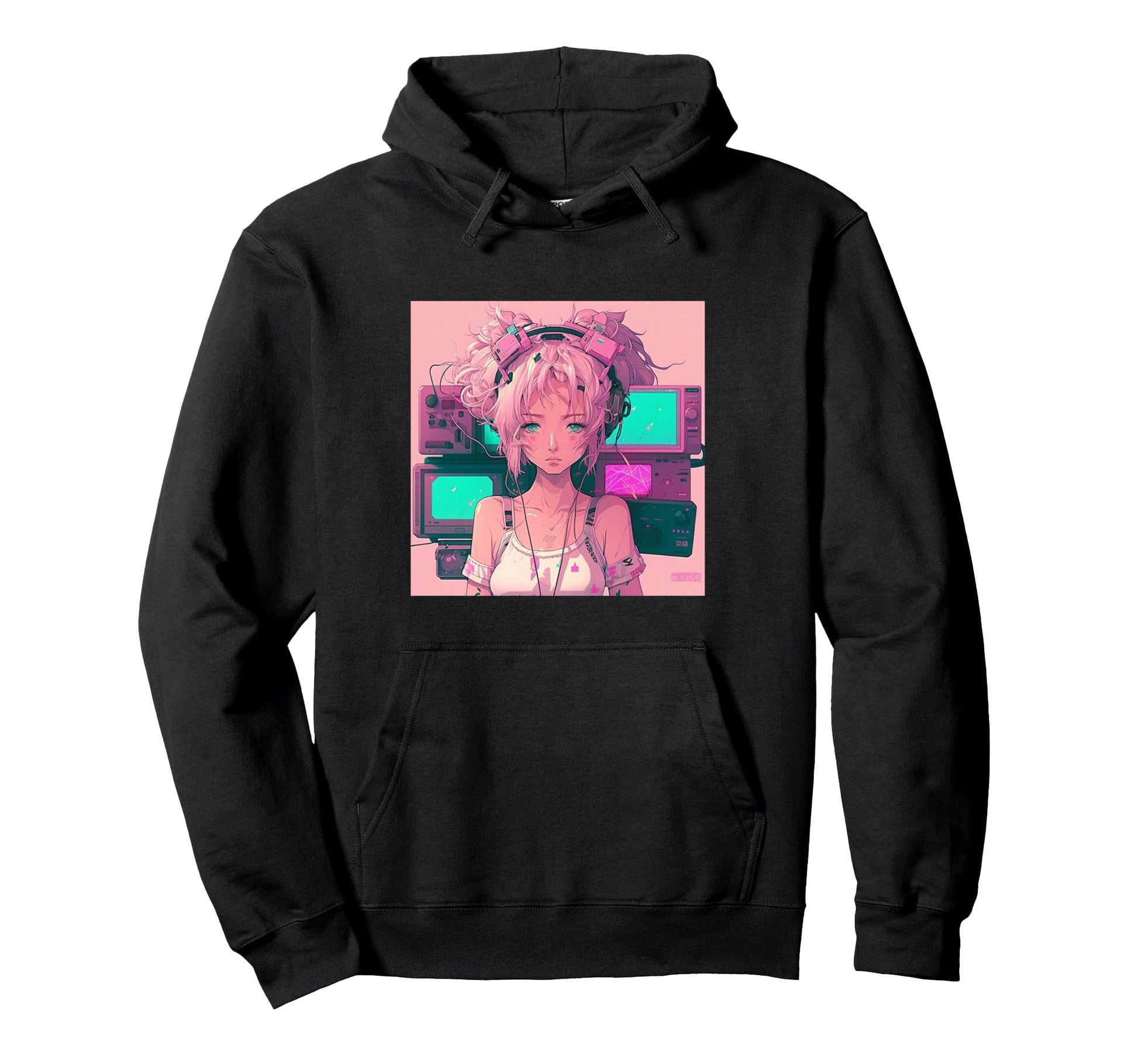 Japanese Vaporwave Anime Hoodie - Aesthetic Graphic for Adults - T-Shirt, Sweatshirt, Hoodie