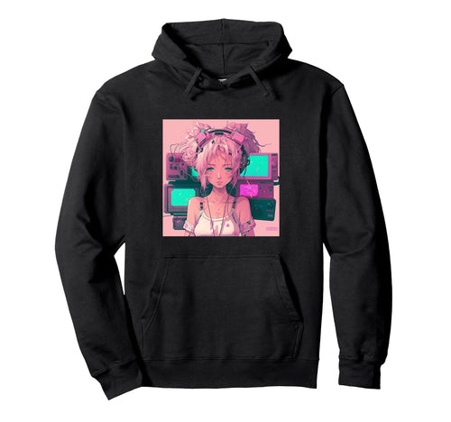 Japanese Vaporwave Anime Hoodie - Aesthetic Graphic for Adults - T-Shirt, Sweatshirt, Hoodie