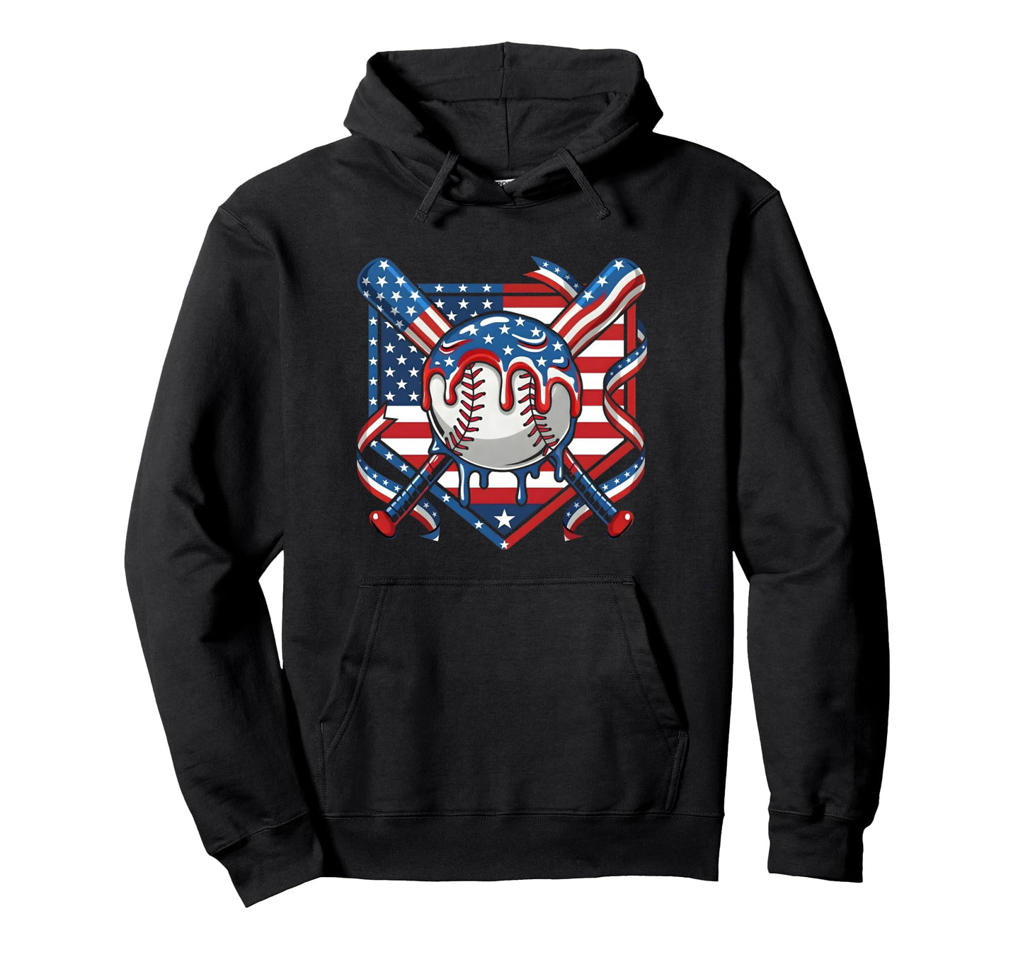 Baseball Drip Ice Cream Drip Baseball 4Th Hoodie - Streetwear Style Unisex - T-Shirt, Sweatshirt, Hoodie