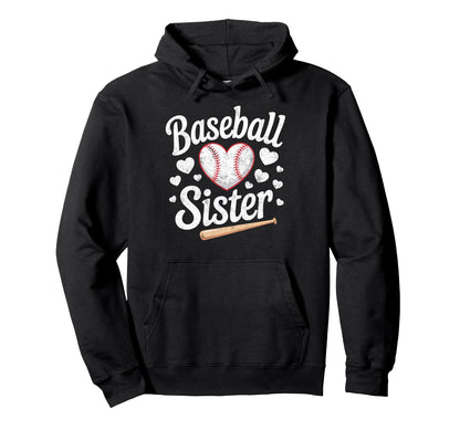 Baseball Sister Player Fan Baseball Hoodie - Aesthetic Graphic for Adults - T-Shirt, Sweatshirt, Hoodie