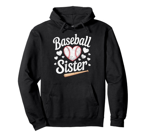 Baseball Sister Player Fan Baseball Hoodie - Aesthetic Graphic for Adults - T-Shirt, Sweatshirt, Hoodie