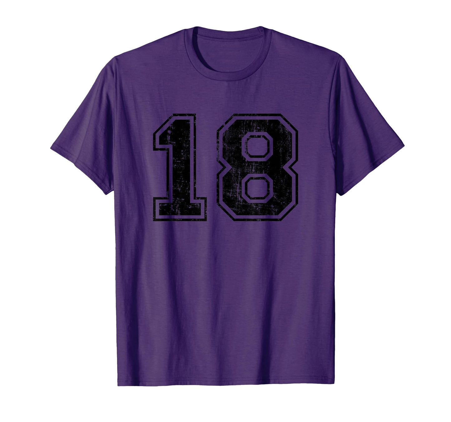 Number 18 Varsity Distressed Sport T-Shirt - Aesthetic Graphic for Adults - T-Shirt, Sweatshirt, Hoodie
