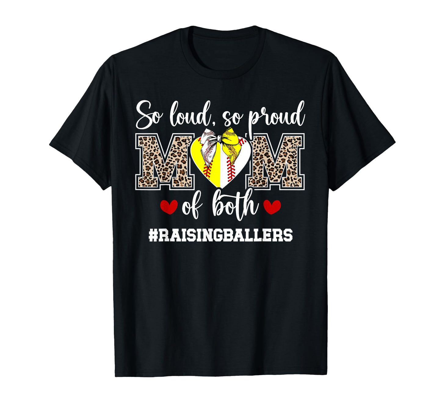 Mom Both Raising Ballers Baseball Softball T-Shirt - Trendy Graphic Unisex - T-Shirt, Sweatshirt, Hoodie