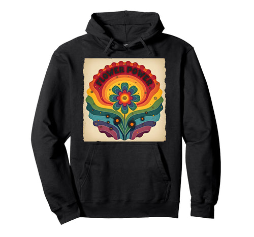 Flower Power Rainbow Floral Hippie Soul Hoodie - Trendy Graphic for Adults - T-Shirt, Sweatshirt, Hoodie