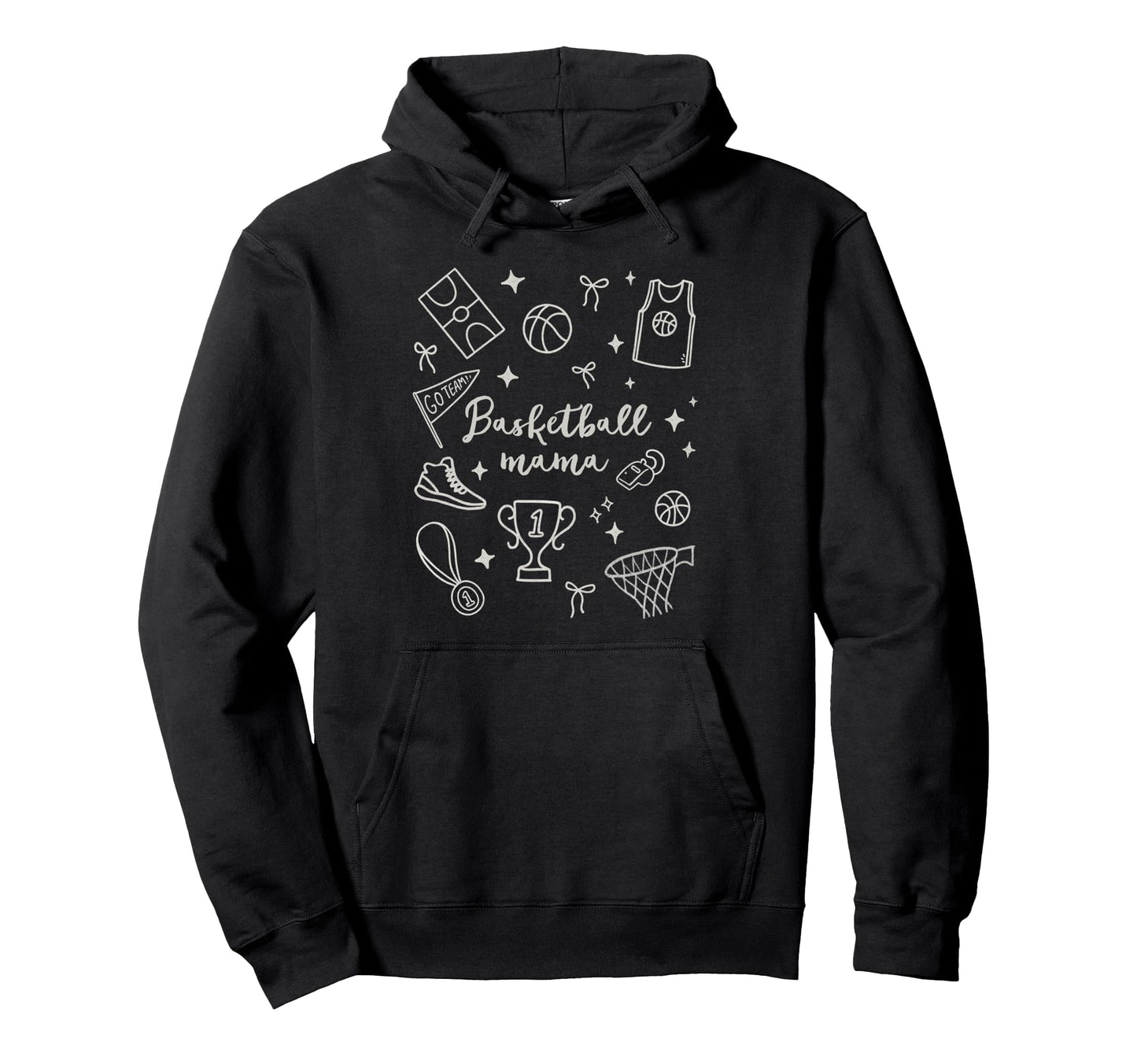Basketball Mama Basketball Mom Biggest Fan Hoodie - Graphic Print Unisex - T-Shirt, Sweatshirt, Hoodie