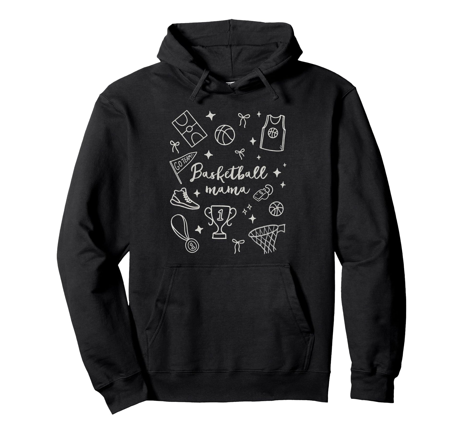 Basketball Mama Basketball Mom Biggest Fan Hoodie - Graphic Print Unisex - T-Shirt, Sweatshirt, Hoodie