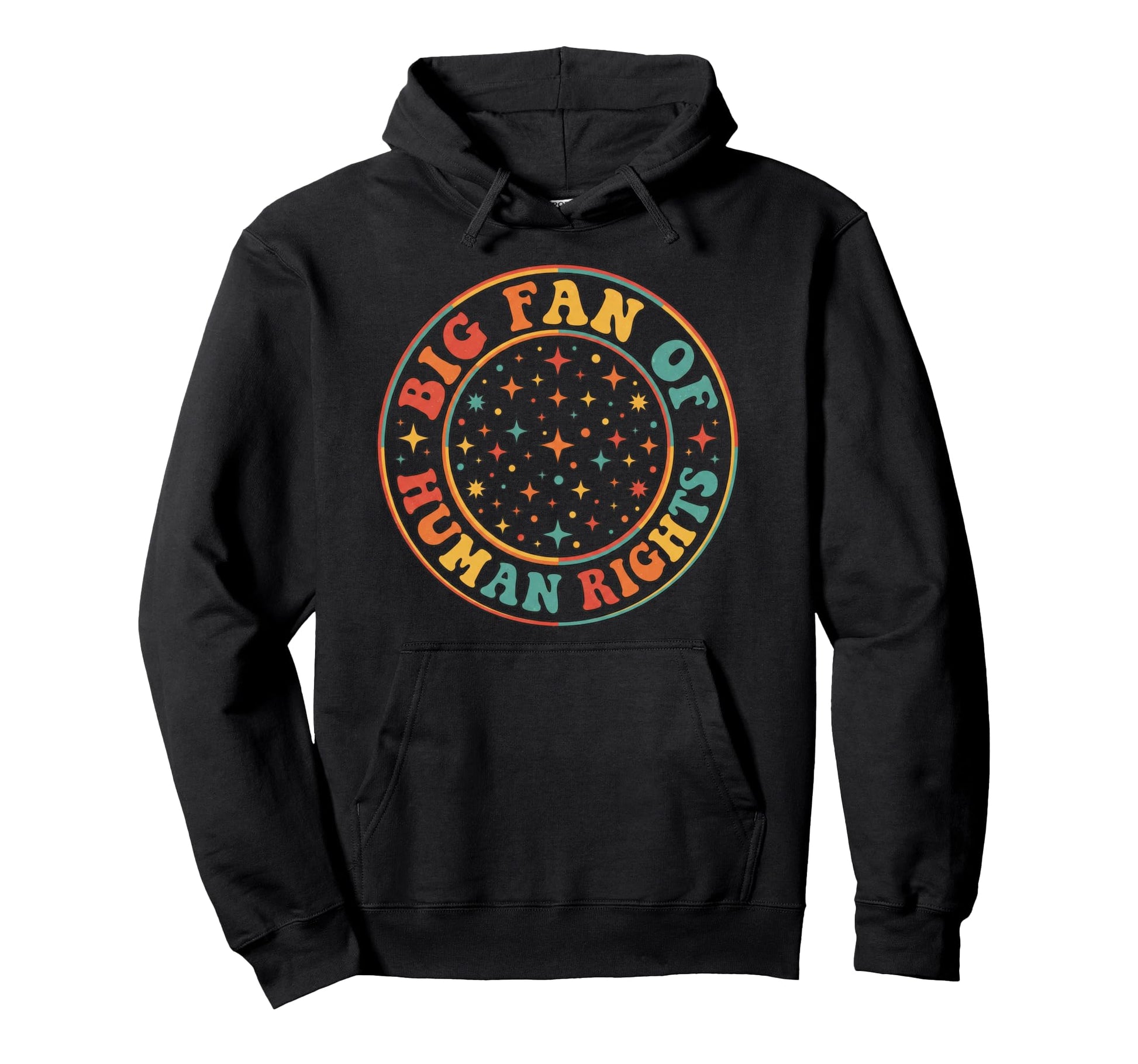 Big Fan Human Rights Rainbow Equality Pocket Hoodie - Graphic Print Unisex - T-Shirt, Sweatshirt, Hoodie