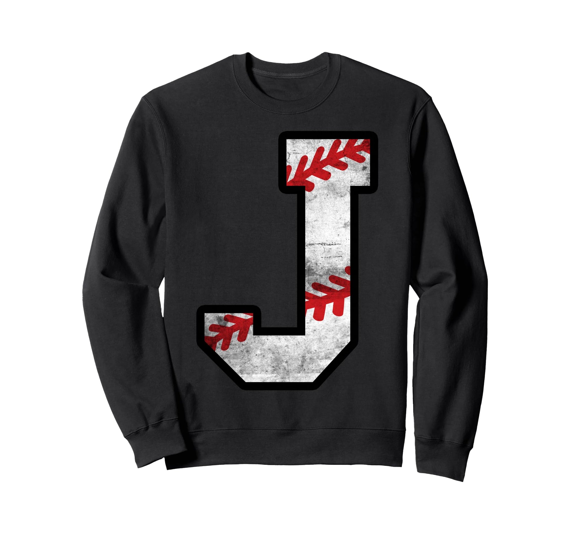 Distressed Baseball Letter J Sweatshirt - Novelty Apparel Men Women - T-Shirt, Sweatshirt, Hoodie
