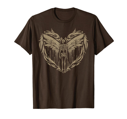 Aesthetic Fairy Wings Skeleton T-Shirt - Casual Everyday Wear for Adults - T-Shirt, Sweatshirt, Hoodie