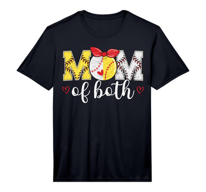 Mom Both Funny Baseball Softball T-Shirt - Aesthetic Graphic Unisex - T-Shirt, Sweatshirt, Hoodie