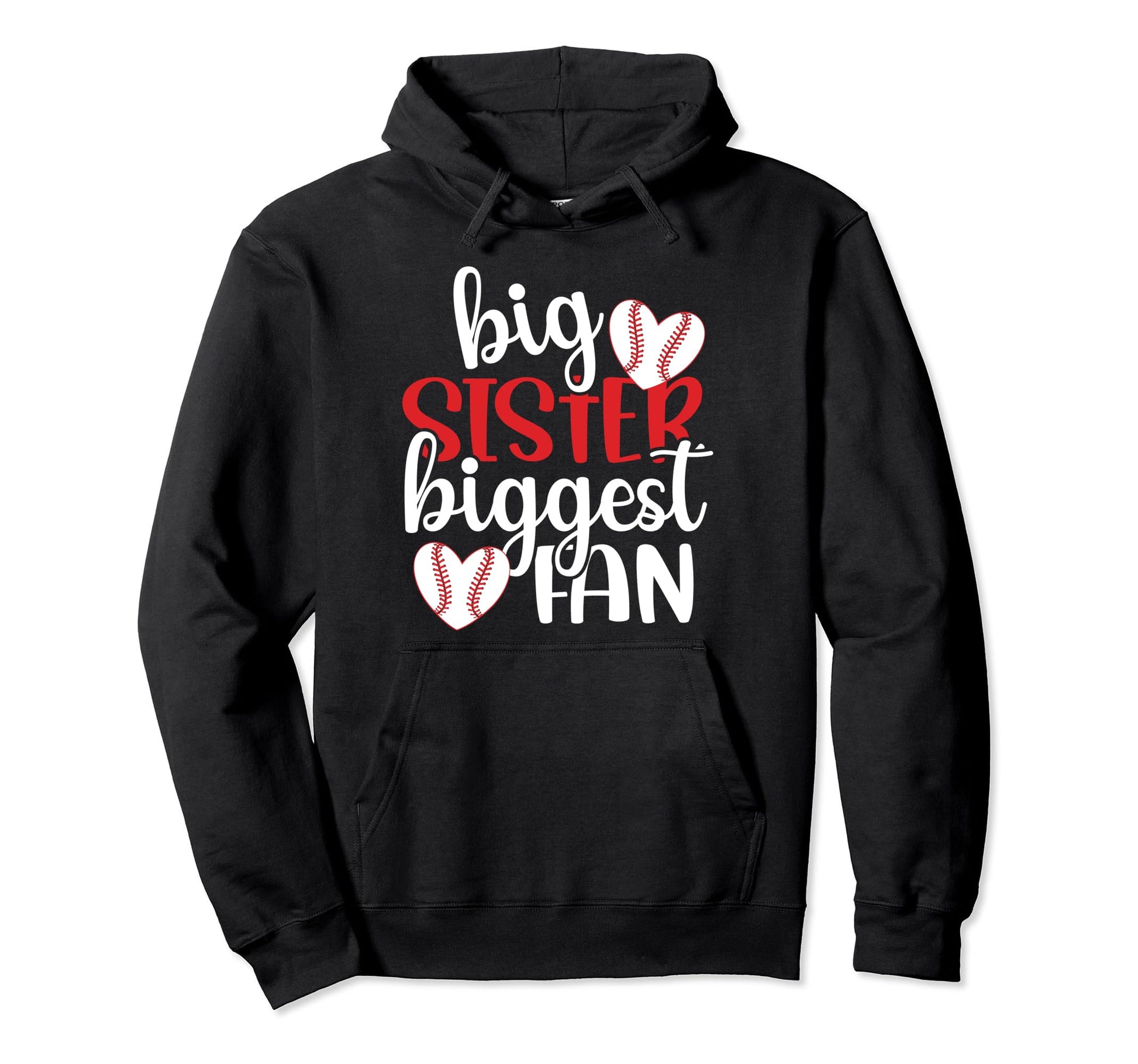 Big Sister Baseball Sister Baseball Hoodie - Fun Novelty Design Unisex - T-Shirt, Sweatshirt, Hoodie