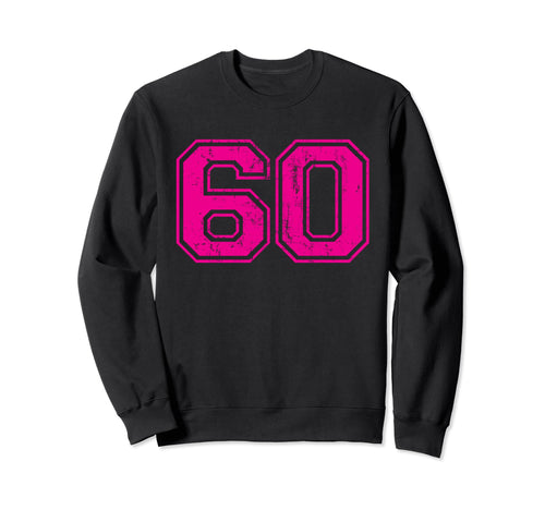 Number 60 Varsity Distressed Sweatshirt - Casual Everyday Wear Unisex - T-Shirt, Sweatshirt, Hoodie