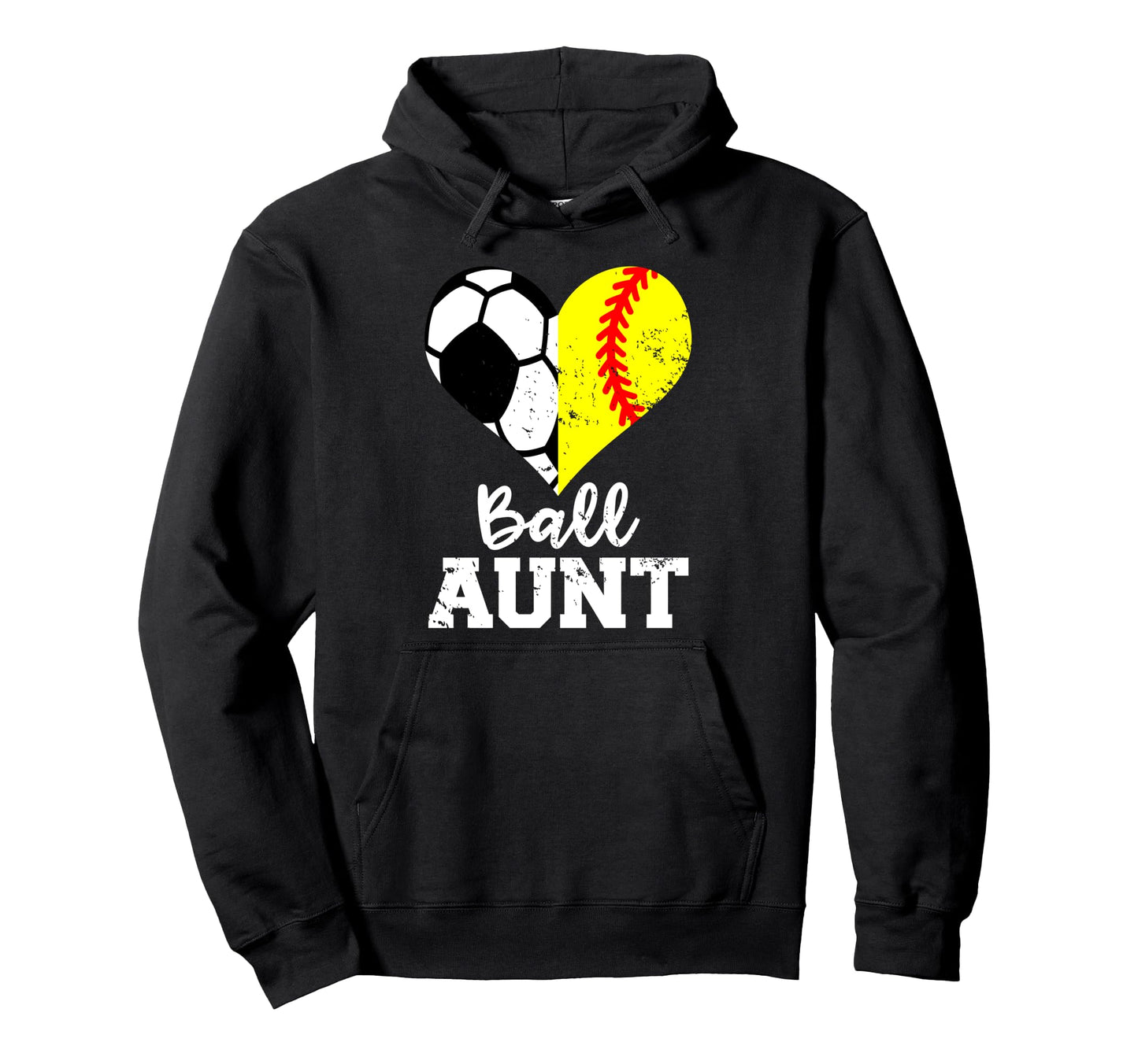 Ball Aunt Heart Funny Soccer Hoodie - Fun Novelty Design for Adults - T-Shirt, Sweatshirt, Hoodie