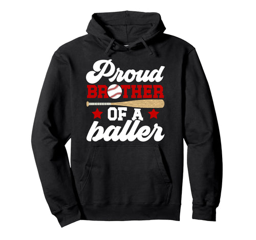 Brother Baller Baseball Brother Hoodie - Minimalist Print for Adults - T-Shirt, Sweatshirt, Hoodie