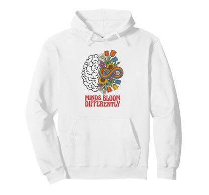 Autism Acceptance Minds Bloom Hoodie - Aesthetic Graphic Unisex - T-Shirt, Sweatshirt, Hoodie