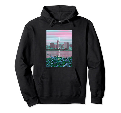 California Vaporwave Aesthetic Hoodie - Casual Everyday Wear Men Women - T-Shirt, Sweatshirt, Hoodie