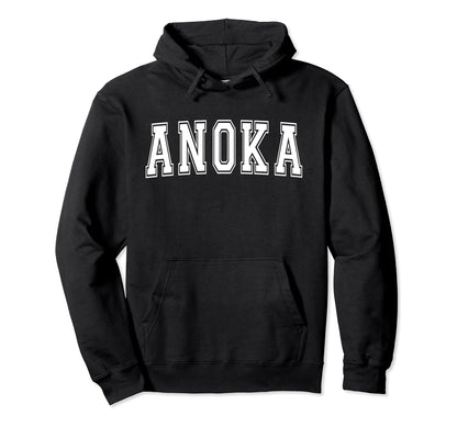 Anoka Mn Minnesota Usa Sports Varsity Hoodie - Minimalist Print for Adults - T-Shirt, Sweatshirt, Hoodie