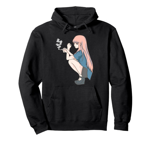 Anime Otaku Smoking Japan Aesthetic Hoodie - Trendy Graphic Unisex - T-Shirt, Sweatshirt, Hoodie