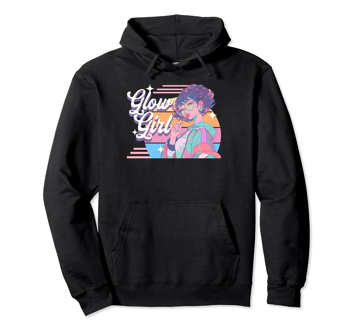 Glow Anime Groovy Vaporwave Aesthetic Hoodie - Trendy Graphic Men Women - T-Shirt, Sweatshirt, Hoodie