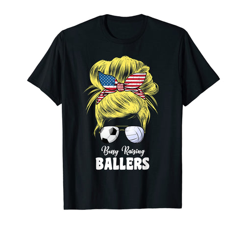 Busy Raising Ballers Volleyball And T-Shirt - Minimalist Print Men Women - T-Shirt, Sweatshirt, Hoodie